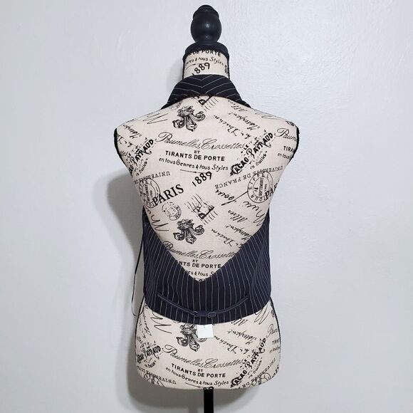 Anthropologie Mauve Black Pinstripe Halter Button Down Vest Size 10 NWT - Picture 6 of 7